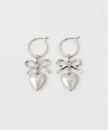 SLY | HEART RIBBON P/EARRING ハート リボン ピアス(ピアス（両耳用）)
