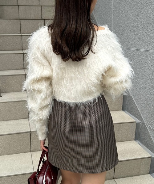 Y.A.R.N クロスニット セール】【前後2way】シャギーMIXクロスニット（ニット/セーター