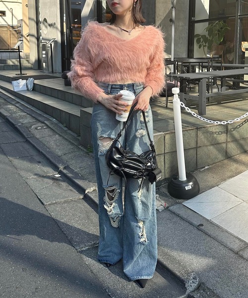 Chico（チコ）の「【WEB限定/REVIVAL】シャギーMIXクロスニット