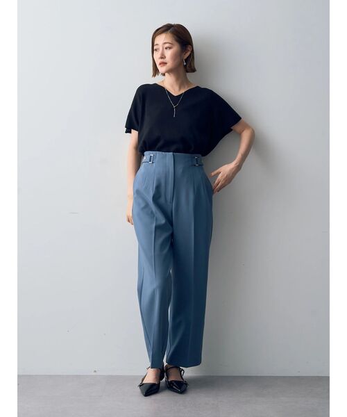 イエッカベッカ ベルト付き チェックパンツ イェッカ ヴェッカ YECCA VECCA ・チェック柄ベルト付ワイド