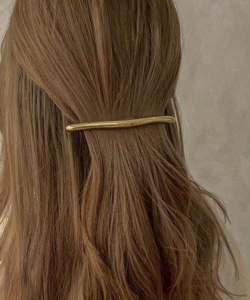 apres jour clair（アプレジュールクレア）の「【apres jour clair×ARIAZ】メタルヘアバレッタ（バレッタ/ヘアクリップ・レディース・シルバー/ゴールド・FREE）」の6枚目の写真
