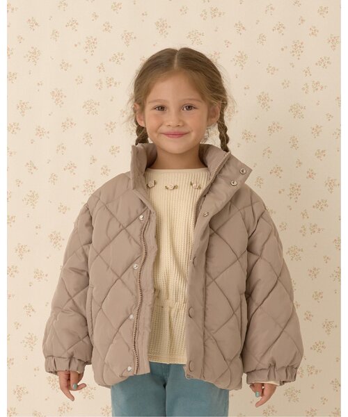 Lycee mine（リセマイン）の「【万能アウター】取外しできる衿付きパフジャケット（ブルゾン・キッズ・ピンク/ベージュ/ブルーグレー/アイボリー/ブラック・100cm/110cm/120cm/140cm/150cm/130cm）」の3枚目の写真