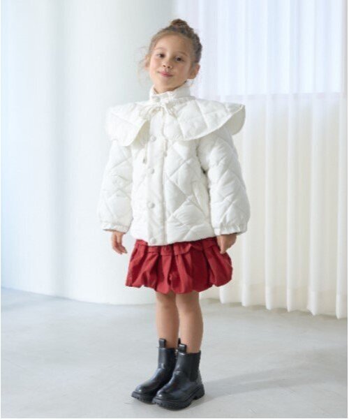 Lycee mine（リセマイン）の「【万能アウター】取外しできる衿付きパフジャケット（ブルゾン・キッズ・ピンク/ベージュ/ブルーグレー/アイボリー/ブラック・100cm/110cm/120cm/140cm/150cm/130cm）」の21枚目の写真