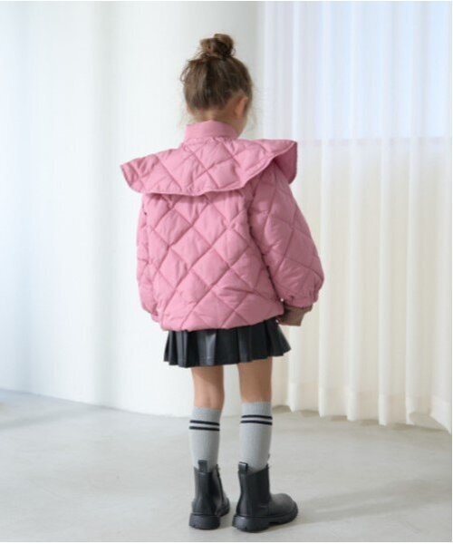 Lycee mine（リセマイン）の「【万能アウター】取外しできる衿付きパフジャケット（ブルゾン・キッズ・ピンク/ベージュ/ブルーグレー/アイボリー/ブラック・100cm/110cm/120cm/140cm/150cm/130cm）」の17枚目の写真