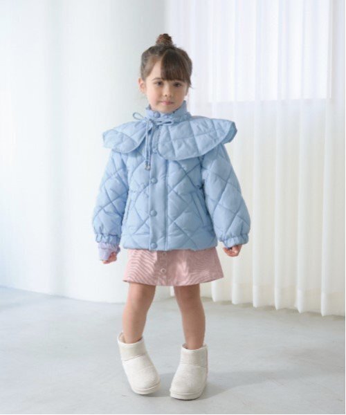 Lycee mine（リセマイン）の「【万能アウター】取外しできる衿付きパフジャケット（ブルゾン・キッズ・ピンク/ベージュ/ブルーグレー/アイボリー/ブラック・100cm/110cm/120cm/140cm/150cm/130cm）」の15枚目の写真