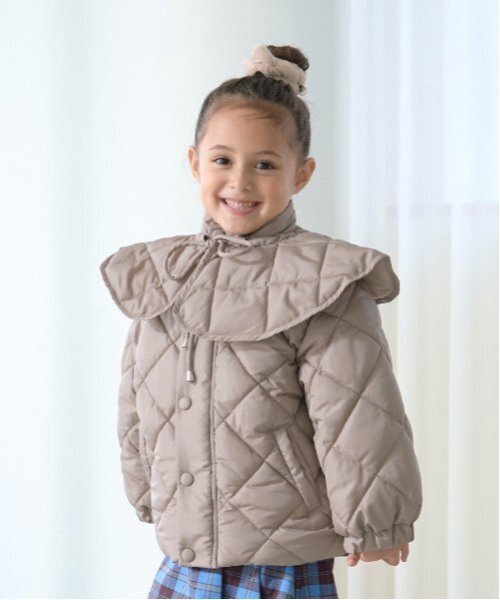 Lycee mine（リセマイン）の「【万能アウター】取外しできる衿付きパフジャケット（ブルゾン・キッズ・ピンク/ベージュ/ブルーグレー/アイボリー/ブラック・100cm/110cm/120cm/140cm/150cm/130cm）」の13枚目の写真
