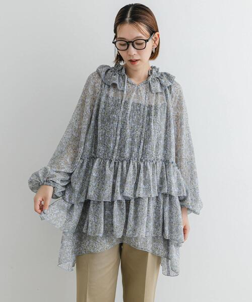 CAVEZIA ROSSO ミニワンピース F F by ROSSO（エフバイロッソ）の「F by ROSSO フラワープリント