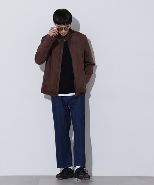 Apo(s)ture(アポスチャー)の「THOM-002/デニムダブルニーストレートパンツ(デニムパンツ・メンズ・ネイビー/ブラック/ブルー・XS/S/M/L/XL)」の13枚目の写真