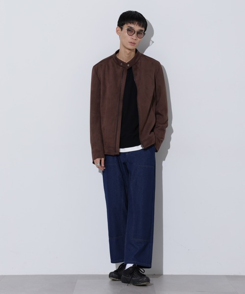 Apo(s)ture(アポスチャー)の「THOM-002/デニムダブルニーストレートパンツ(デニムパンツ・メンズ・ネイビー/ブラック/ブルー・XS/S/M/L/XL)」の14枚目の写真