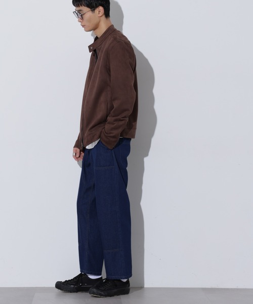 Apo(s)ture(アポスチャー)の「THOM-002/デニムダブルニーストレートパンツ(デニムパンツ・メンズ・ネイビー/ブラック/ブルー・XS/S/M/L/XL)」の15枚目の写真