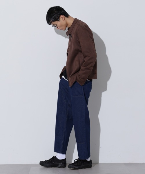 Apo(s)ture(アポスチャー)の「THOM-002/デニムダブルニーストレートパンツ(デニムパンツ・メンズ・ネイビー/ブラック/ブルー・XS/S/M/L/XL)」の16枚目の写真