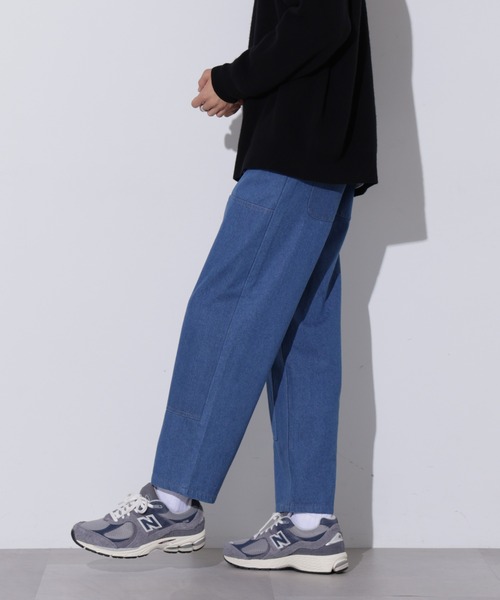 Apo(s)ture(アポスチャー)の「THOM-002/デニムダブルニーストレートパンツ(デニムパンツ・メンズ・ネイビー/ブラック/ブルー・XS/S/M/L/XL)」の18枚目の写真