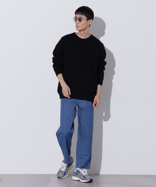 Apo(s)ture(アポスチャー)の「THOM-002/デニムダブルニーストレートパンツ(デニムパンツ・メンズ・ネイビー/ブラック/ブルー・XS/S/M/L/XL)」の22枚目の写真