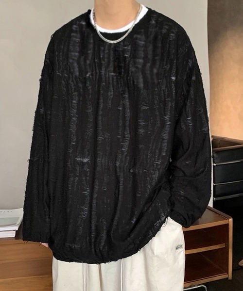 Anchor Smith(アンカー スミス)の「クラッシュダメージ加工Tシャツ(Tシャツ/カットソー・メンズ・ホワイト/チャコール/ブラック/ブラウン・M/L)」の15枚目の写真