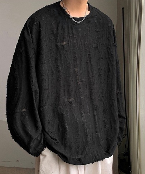 Anchor Smith(アンカー スミス)の「クラッシュダメージ加工Tシャツ(Tシャツ/カットソー・メンズ・ホワイト/チャコール/ブラック/ブラウン・M/L)」の17枚目の写真