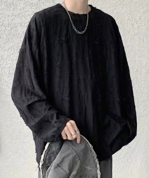 Anchor Smith(アンカー スミス)の「クラッシュダメージ加工Tシャツ(Tシャツ/カットソー・メンズ・ホワイト/チャコール/ブラック/ブラウン・M/L)」の14枚目の写真