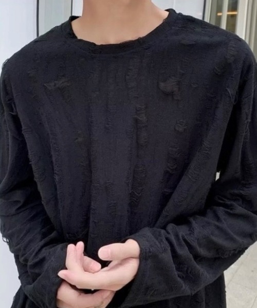 Anchor Smith(アンカー スミス)の「クラッシュダメージ加工Tシャツ(Tシャツ/カットソー・メンズ・ホワイト/チャコール/ブラック/ブラウン・M/L)」の13枚目の写真