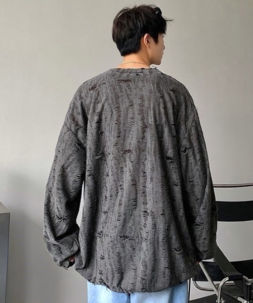 Anchor Smith(アンカー スミス)の「クラッシュダメージ加工Tシャツ(Tシャツ/カットソー・メンズ・ホワイト/チャコール/ブラック/ブラウン・M/L)」の10枚目の写真