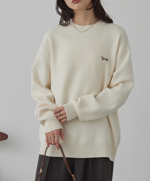 サイドファスナーエンボスニット　オフホワイトM リグリーム サイドファスナーエンボスニット ホワイト M - メルカリ