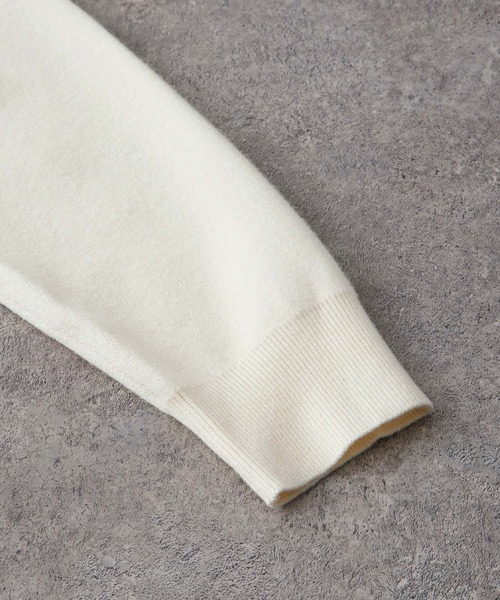 MONO-MART（モノマート）の「<抗ピリング/ウォッシャブル>PENNEYS/ペニーズ 別注 THE FOX ロゴ ワンポイントワッペン刺繍オーバーサイズジャガードスウェットライクニット（ニット/セーター・レディース・チャコール/ブラック系1/オフホワイト/ブラック/ライトグレー/アッシュブラウン/ネイビー/ベージュ/イエロー/レッド/ピンク/パープル系/ブルー・S/L/M）」の17枚目の写真