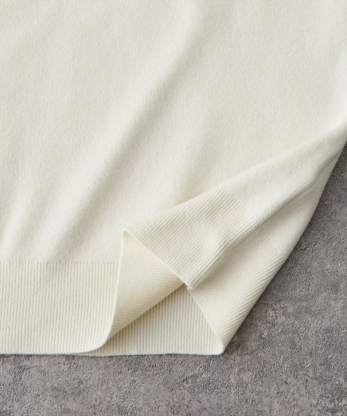 MONO-MART（モノマート）の「<抗ピリング/ウォッシャブル>PENNEYS/ペニーズ 別注 THE FOX ロゴ ワンポイントワッペン刺繍オーバーサイズジャガードスウェットライクニット（ニット/セーター・レディース・チャコール/ブラック系1/オフホワイト/ブラック/ライトグレー/アッシュブラウン/ネイビー/ベージュ/イエロー/レッド/ピンク/パープル系/ブルー・S/L/M）」の18枚目の写真