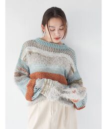Ungrid | 透かし編みミックスニット(ニット/セーター)