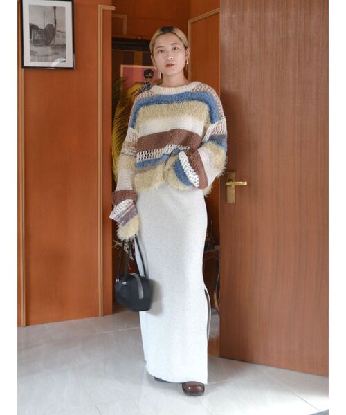 Ungrid（アングリッド）の「透かし編みミックスニット（ニット/セーター・レディース・オフホワイト/ブルー・FREE）」の16枚目の写真