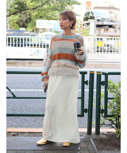 Ungrid（アングリッド）の「透かし編みミックスニット（ニット/セーター・レディース・オフホワイト/ブルー・FREE）」の21枚目の写真