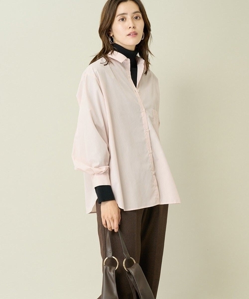 a.v.v（アーヴェヴェ）の「【イージーケア】ベーシックシャツ（シャツ/ブラウス・レディース・ホワイト/ブラウン/ダークインディゴブルー/ライトピンク・40/38/42/36/34）」の4枚目の写真