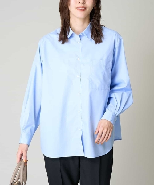 a.v.v（アーヴェヴェ）の「【イージーケア】ベーシックシャツ（シャツ/ブラウス・レディース・ホワイト/ブラウン/ダークインディゴブルー/ライトピンク・40/38/42/36/34）」の3枚目の写真