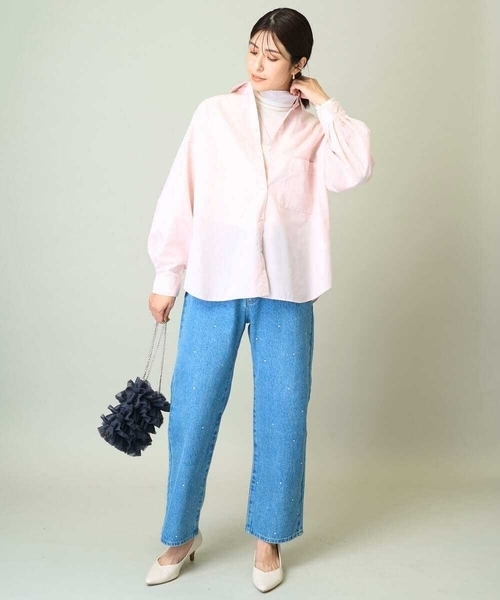 a.v.v（アーヴェヴェ）の「【イージーケア】ベーシックシャツ（シャツ/ブラウス・レディース・ホワイト/ブラウン/ダークインディゴブルー/ライトピンク・40/38/42/36/34）」の7枚目の写真