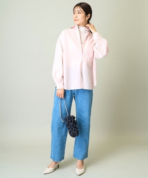 a.v.v（アーヴェヴェ）の「【イージーケア】ベーシックシャツ（シャツ/ブラウス・レディース・ホワイト/ブラウン/ダークインディゴブルー/ライトピンク・40/38/42/36/34）」の8枚目の写真