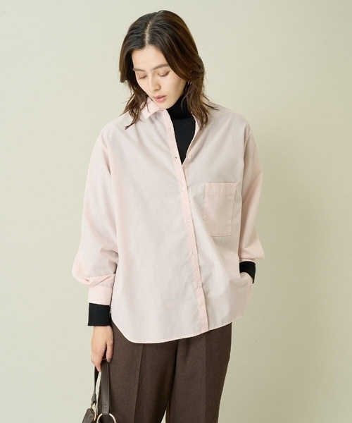 a.v.v（アーヴェヴェ）の「【イージーケア】ベーシックシャツ（シャツ/ブラウス・レディース・ホワイト/ブラウン/ダークインディゴブルー/ライトピンク・40/38/42/36/34）」の13枚目の写真