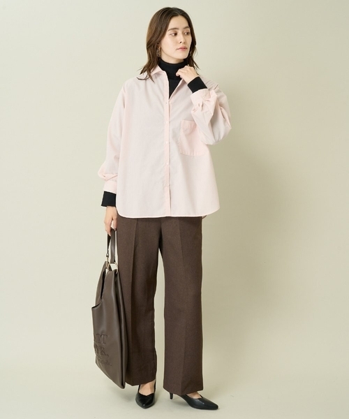 a.v.v（アーヴェヴェ）の「【イージーケア】ベーシックシャツ（シャツ/ブラウス・レディース・ホワイト/ブラウン/ダークインディゴブルー/ライトピンク・40/38/42/36/34）」の15枚目の写真