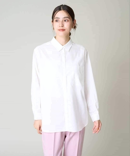 a.v.v（アーヴェヴェ）の「【イージーケア】ベーシックシャツ（シャツ/ブラウス・レディース・ホワイト/ブラウン/ダークインディゴブルー/ライトピンク・40/38/42/36/34）」の17枚目の写真