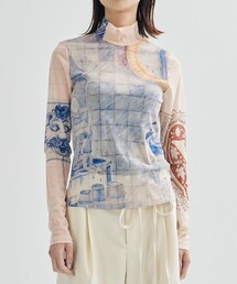 YOHEI OHNO | 【YOHEI OHNO/ヨウヘイオオノ】Graphic Mesh Top/グラフィックメッシュトップス(Tシャツ/カットソー)