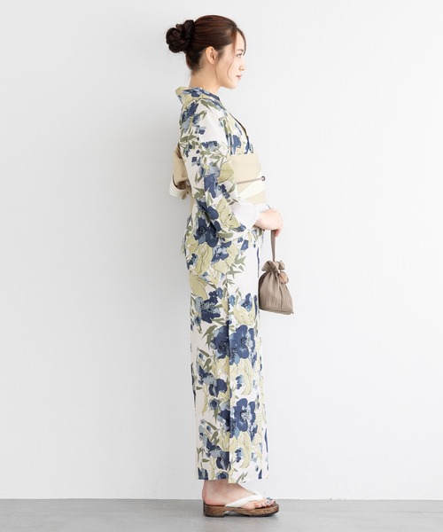 セール】floroセパレート浴衣3点セット （上着＋巻スカート＋帯