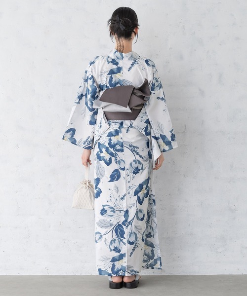 セール】floroセパレート浴衣3点セット （上着＋巻スカート＋帯