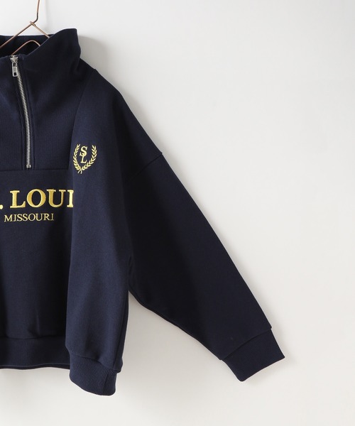 LOWRYS FARM（ローリーズファーム）の「ハーフジップウラケ　 152316（スウェット・キッズ・グレー/アイボリー/ネイビー・110cm/120cm/130cm/140cm/150cm）」の7枚目の写真