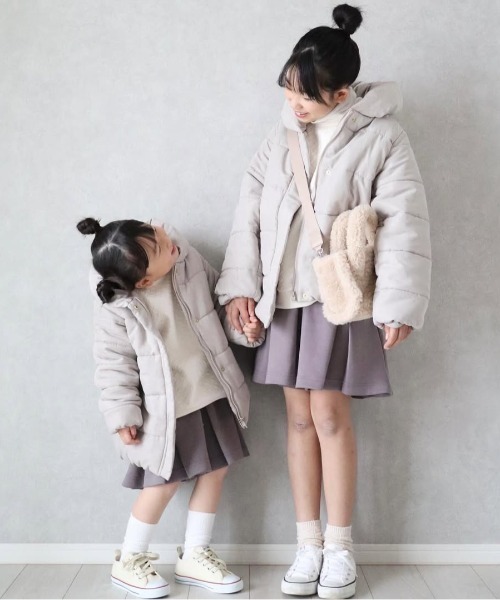 ikka（イッカ）の「【親子コーデ】細コール中綿ジャケット（110~160cm）（ダウンジャケット/コート・キッズ・チャコールグレー/ベージュ・XS/S/M/L/XL）」の8枚目の写真