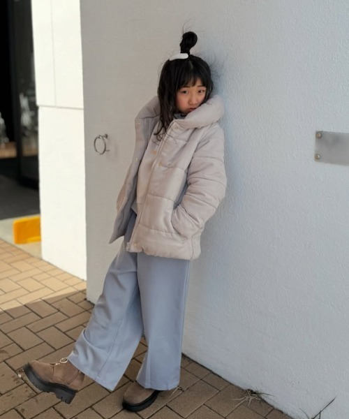 ikka（イッカ）の「【親子コーデ】細コール中綿ジャケット（110~160cm）（ダウンジャケット/コート・キッズ・チャコールグレー/ベージュ・XS/S/M/L/XL）」の3枚目の写真