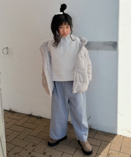 ikka（イッカ）の「【親子コーデ】細コール中綿ジャケット（110~160cm）（ダウンジャケット/コート・キッズ・チャコールグレー/ベージュ・XS/S/M/L/XL）」の4枚目の写真