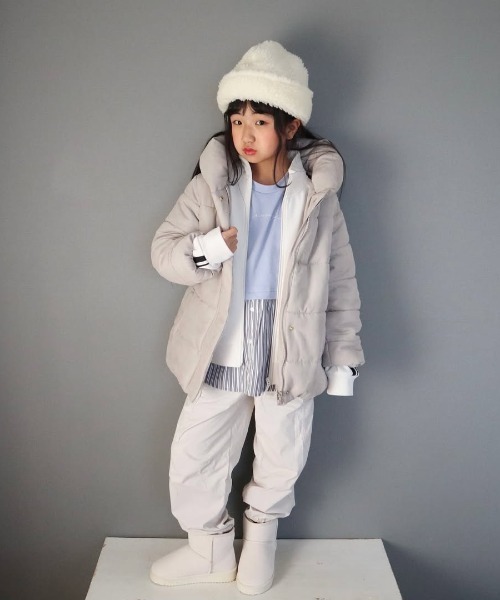 ikka（イッカ）の「【親子コーデ】細コール中綿ジャケット（110~160cm）（ダウンジャケット/コート・キッズ・チャコールグレー/ベージュ・XS/S/M/L/XL）」の5枚目の写真