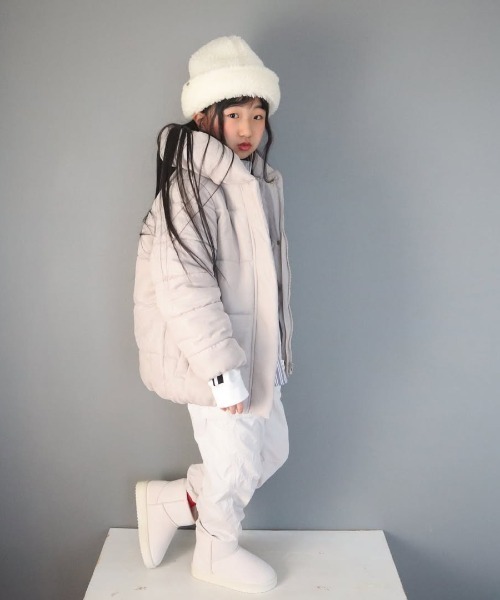 ikka（イッカ）の「【親子コーデ】細コール中綿ジャケット（110~160cm）（ダウンジャケット/コート・キッズ・チャコールグレー/ベージュ・XS/S/M/L/XL）」の6枚目の写真