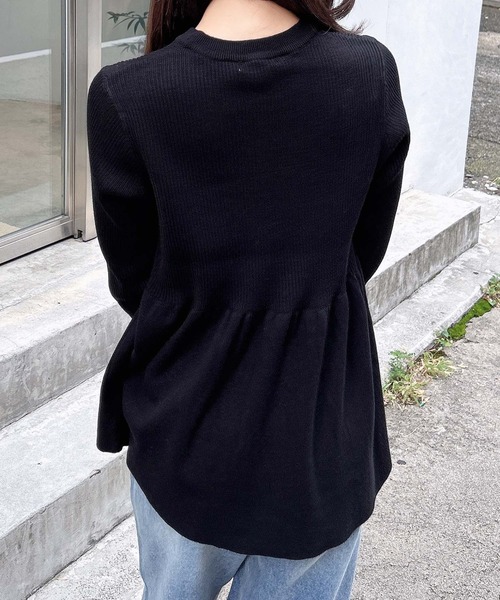 INGNI（イング）の「ペプラムニット（ニット/セーター・レディース・ブラック/オフホワイト/グレー/レッド・M）」の18枚目の写真
