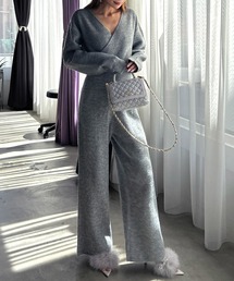 カシュクールニットオールインワン