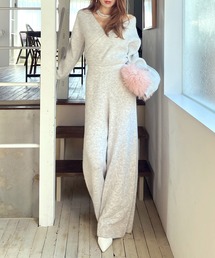 カシュクールニットオールインワン