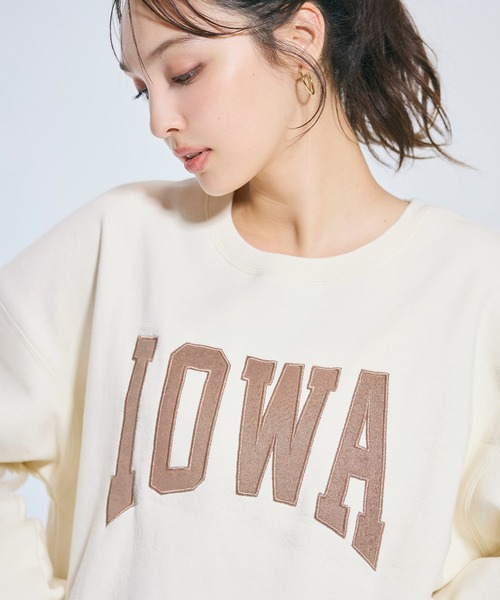 coca（coca）（コカ）の「ヘビーウェイト裏起毛 ビンテージ加工ロゴスウェット（スウェット・レディース・ライトグレー/ピンク/オートミール/ネイビー/チャコール/イエロー/アイボリー/グレー・S/M/L/XL）」の11枚目の写真