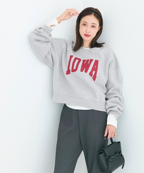 coca（coca）（コカ）の「ヘビーウェイト裏起毛 ビンテージ加工ロゴスウェット（スウェット・レディース・ライトグレー/ピンク/オートミール/ネイビー/チャコール/イエロー/アイボリー/グレー・S/M/L/XL）」の14枚目の写真