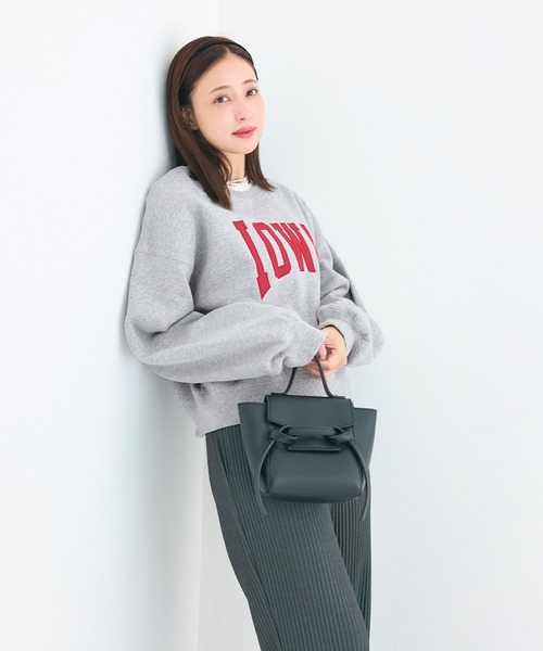 coca（coca）（コカ）の「ヘビーウェイト裏起毛 ビンテージ加工ロゴスウェット（スウェット・レディース・ライトグレー/ピンク/オートミール/ネイビー/チャコール/イエロー/アイボリー/グレー・S/M/L/XL）」の15枚目の写真